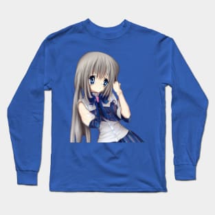 Cute anime girl with gray hair Long Sleeve T-Shirt